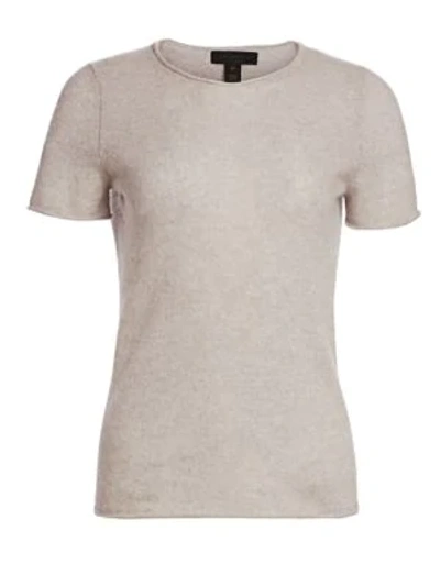 Saks Fifth Avenue Collection Cashmere Tee In Dove Heather Grey