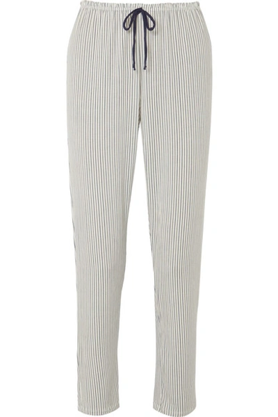 Eberjey The Slim Striped Stretch-modal Pajama Pants In Multi Ivory