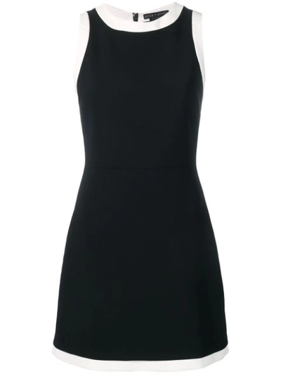 Alice And Olivia Truly Banded Detail Fit & Flare Minidress In Black