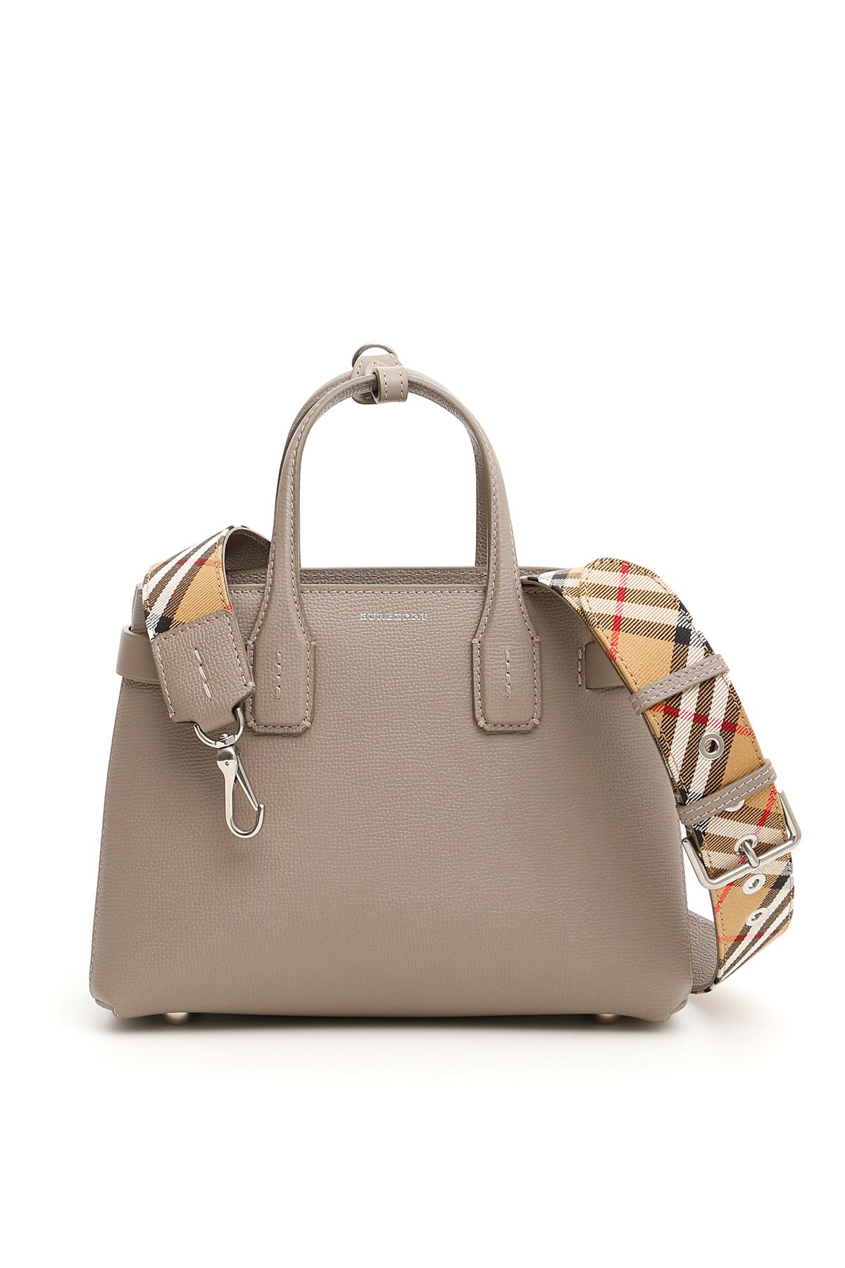 Burberry Small Banner Bag In Taupe Brown Grigio Modesens
