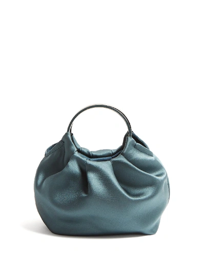 The Row Double Circle Mini Satin Clutch In Navy ModeSens