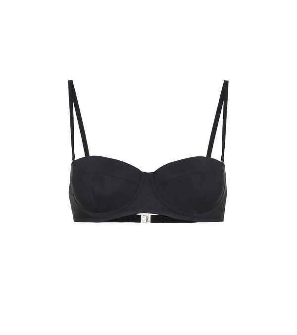 black balconette bikini top