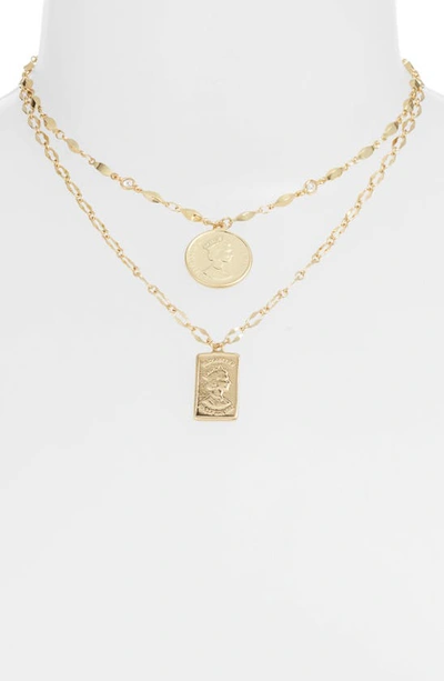 Ettika Set Of 2 Pendant Necklaces In Gold