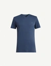 Allsaints Tonic V-neck Cotton-jersey T-shirt In Pacific Blue