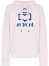 Isabel Marant Étoile Oversized Logo Cotton Sweatshirt Hoodie In Pink