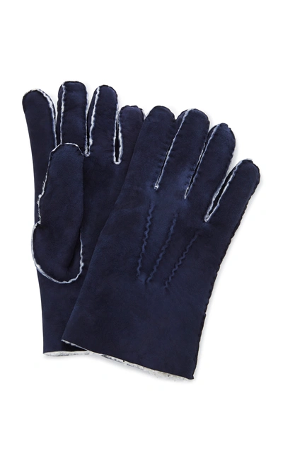 Labonia Shearling Gloves In Navy