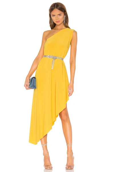 Norma Kamali X Revolve Diagonal Tunic Dress In Gold