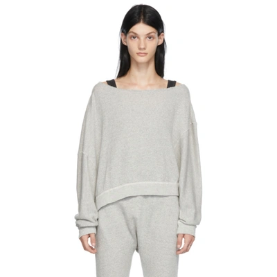 R13 Grey Off-shoulder Patti Sweatshirt