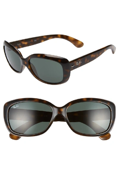 Ray Ban Gradient Nylon Rectangle Sunglasses In Lite Havana/ Green Solid