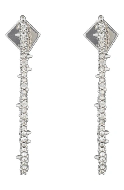 Alexis Bittar Abstract Thorn Earrings In Crystal/ Silver
