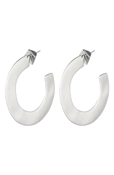 Alexis Bittar Liquid Metal Orbit Hoop Earrings, Gray In Silver