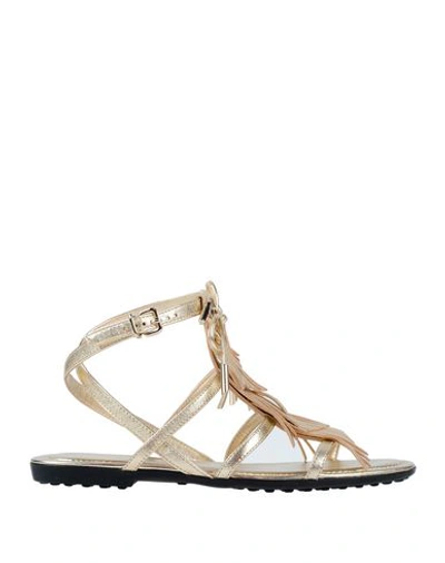 Tod's Sandals In Gold