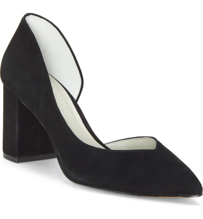 1.state Sisteen Half D'orsay Pump In Black Suede