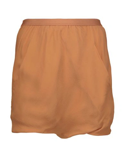 Rick Owens Mini Skirt In Camel