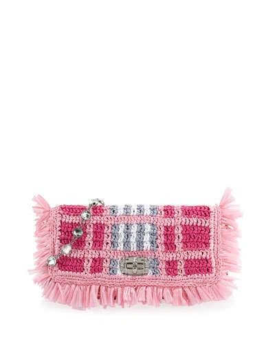 Miu Miu Crystal Collection Woven Shoulder Bag, Rosa | ModeSens