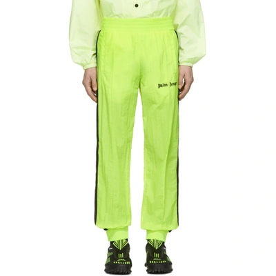 Palm Angels Fluo Nylon Joggers In Yellow Black (yellow)