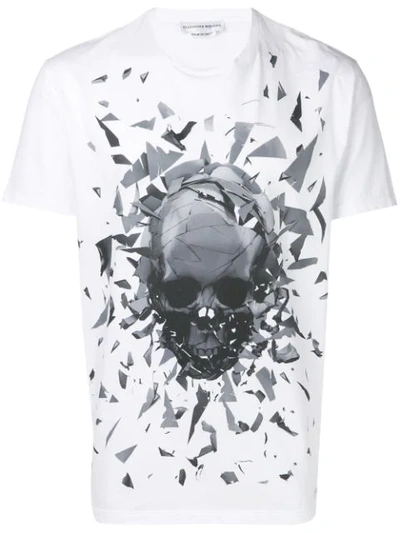 Alexander Mcqueen Graphic Skull Print T-shirt In White/multicolor