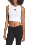 Adidas Originals Crop Tank In White/ Black