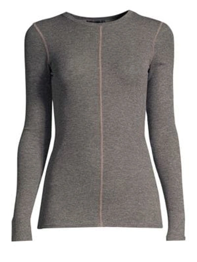 Atm Anthony Thomas Melillo Seamed Micro-modal Long-sleeve Shirt In Heather Charcoal