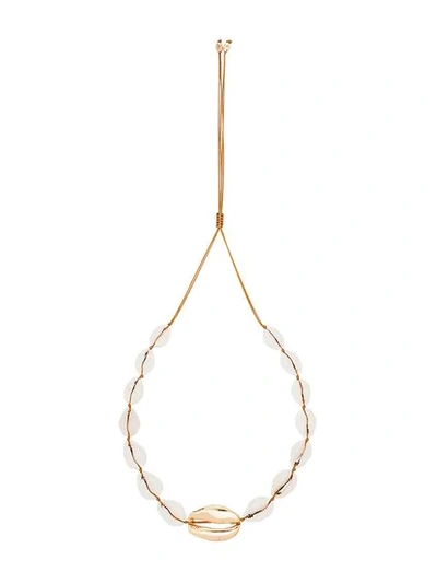 Tohum Gold Metallic And White Concha Puka Shell Necklace ModeSens