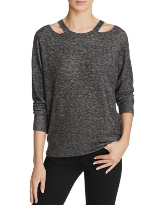 Lna Bolero Cut Out Sweater In Melange Grey | ModeSens