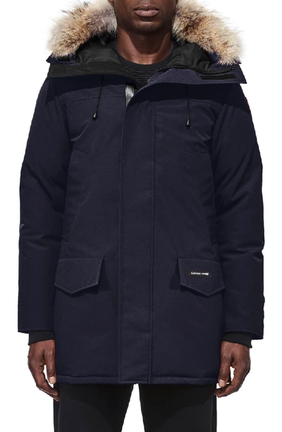 Canada Goose Langford Slim Fit Down Parka With Genuine Coyote Fur Trim In Admiral Blue