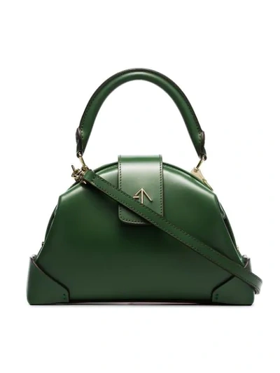 Manu Atelier Jade Green Demi Top Handle Leather Handbag