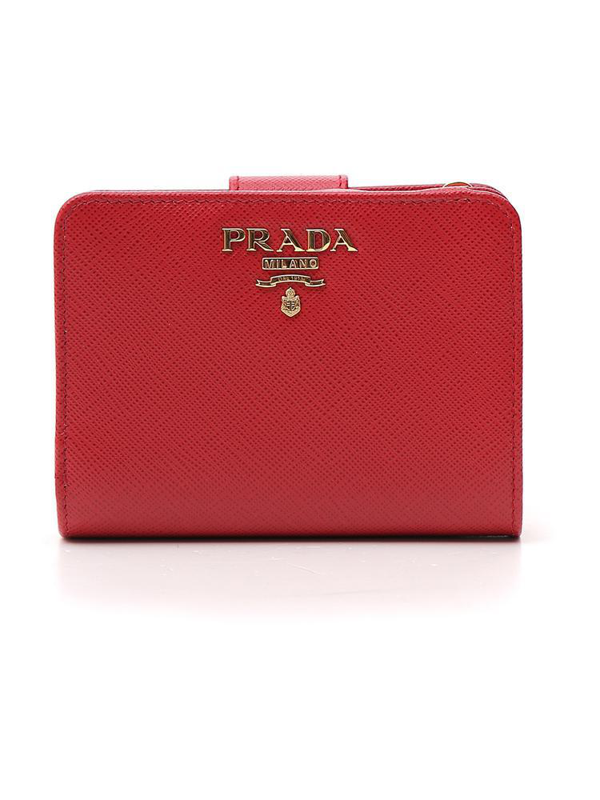 Prada Signature Wallet In Red ModeSens