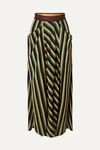 3.1 Phillip Lim Asymmetric Striped High-rise Satin Skirt In Blk Multi Stripe
