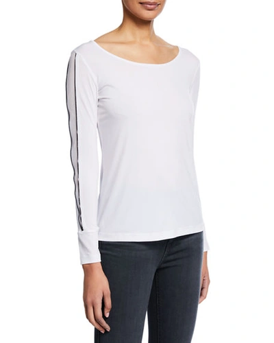 Anatomie Naomi Long-sleeve Top W/ Piping In White
