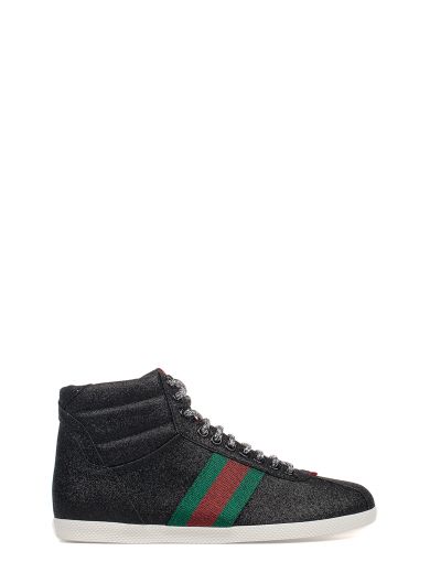 Gucci Black Glitter High-top Sneakers 