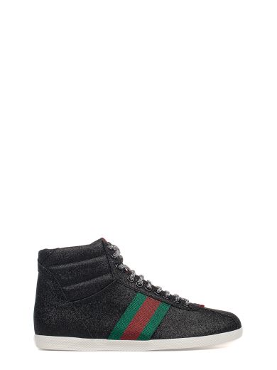 black glitter gucci sneakers