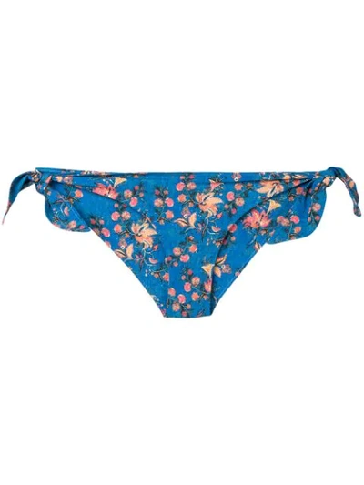 Isabel Marant Étoile Sukie Floral-print Tie Bikini Briefs In Blue