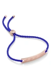 Monica Vinader Havana Mini Friendship Bracelet In Rose Gold/ Majorelle Blue