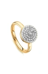 Monica Vinader Fiji Large Diamond Button Stack Ring In Gold