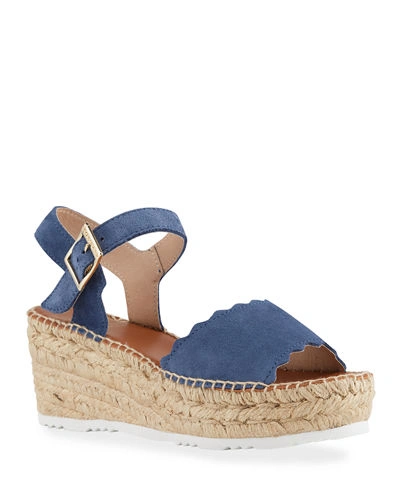 Andre Assous Women's Cacia Platform Wedge Espadrille Sandals In Blue