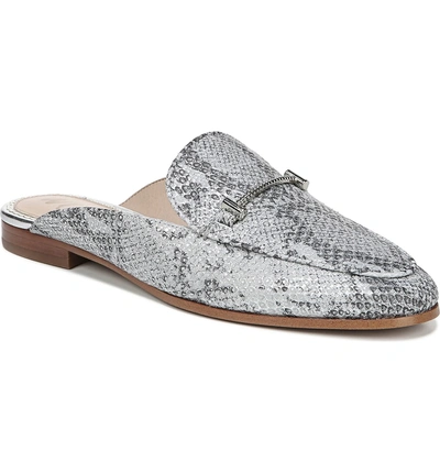 Sam Edelman Laurna Mule In Silver Snake Print Leather