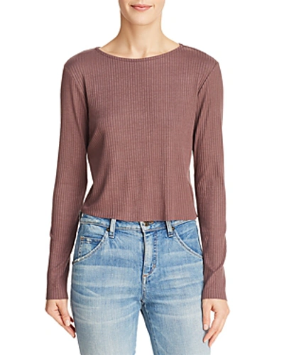 Michelle By Comune Zuma Ribbed Crop Top In Frosted Fig