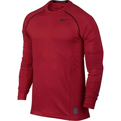 Nike Pro Combat Hyperwarm Dri-fit Max Fitted Crew - Long Sleeve - Men's In  Gym Red/black/black | ModeSens