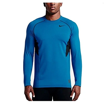 rescate número Actriz Nike Pro Combat Hyperwarm Dri-fit Max Fitted Crew - Long Sleeve - Men's In  Imperial Blue/black | ModeSens