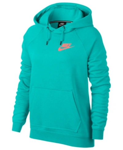 Nike Sportswear Rally Fleece Hoodie In Hyper Jade/sunblush