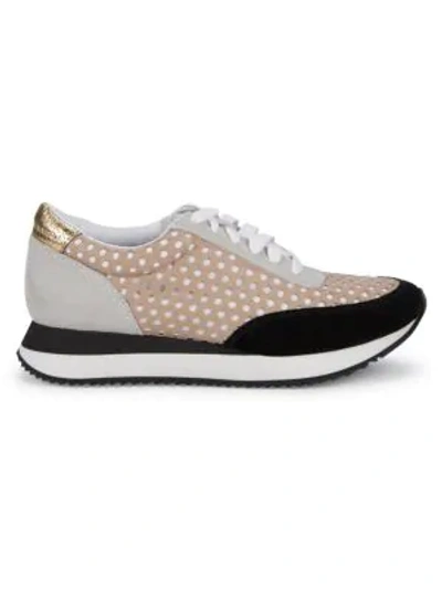 Loeffler Randall Rio Perforated Leather Sneakers In Multi