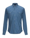 Xacus Solid Color Shirt In Slate Blue