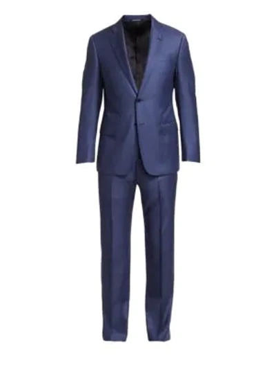 Emporio Armani Men's Sharkskin Suit In Light Blue