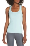 Alo Yoga Support Ribbed Racerback Tank In Cloud