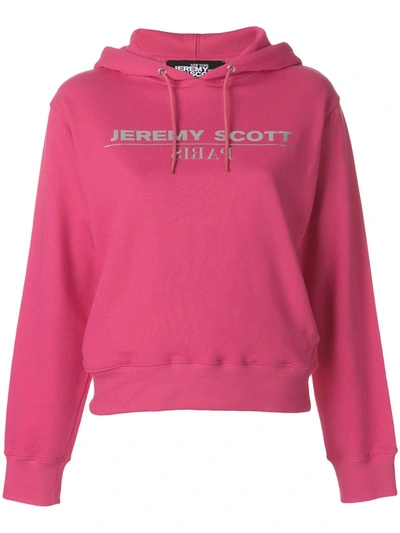 Jeremy Scott Logo Hooded Sweatshirt In Pink