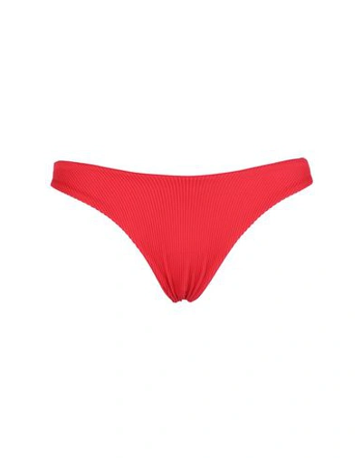 Luli Fama High Leg Brazilian Bikini Bottom In Lava Red