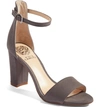 Vince Camuto Corlina Ankle Strap Sandal In Greystone Nubuck Leather