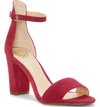 Vince Camuto Corlina Ankle Strap Sandal In Sweet Berry Suede