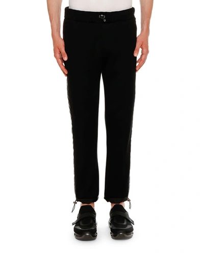 Prada Men's Jogging Pants W/ Nylon Pants In Black